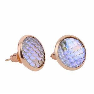 White Mermaid Tail Earrings